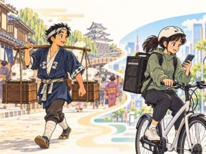江戸のそば屋からUber Eats・ロケットナウまで、日本のフードデリバリーの歴史をたどってみた